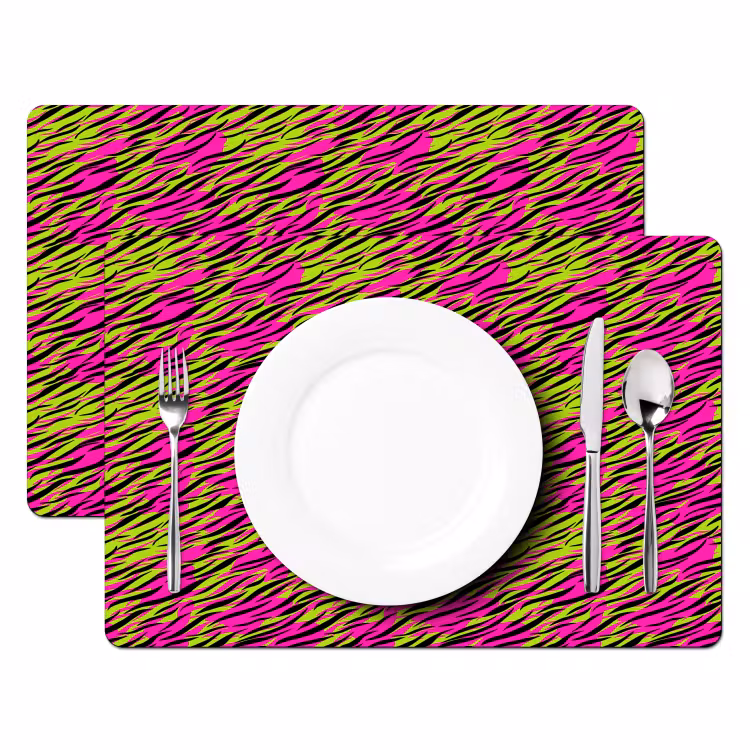 Roze - Groen - Neon - Dieren Placemat vinyl groot 368 -zzsfeer2_Kitchenyeah-website