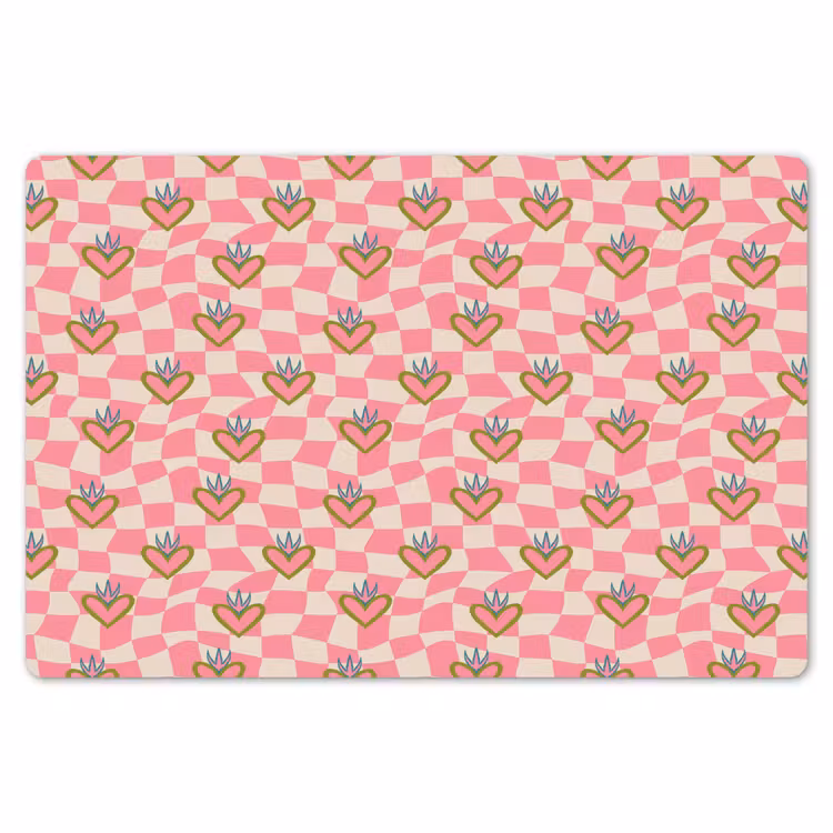 Roze - Retro - Patroon - Geblokt Placemat vinyl groot 368 -zzsfeer1_Kitchenyeah-website