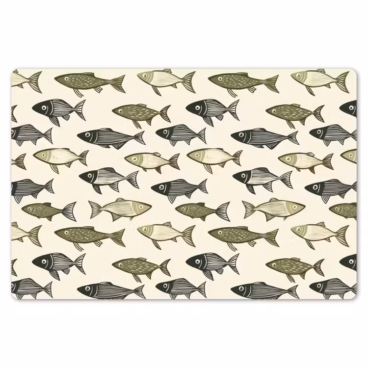 Vissen - Klassiek - Groen Placemat vinyl groot 368 -zzsfeer1_Kitchenyeah-website