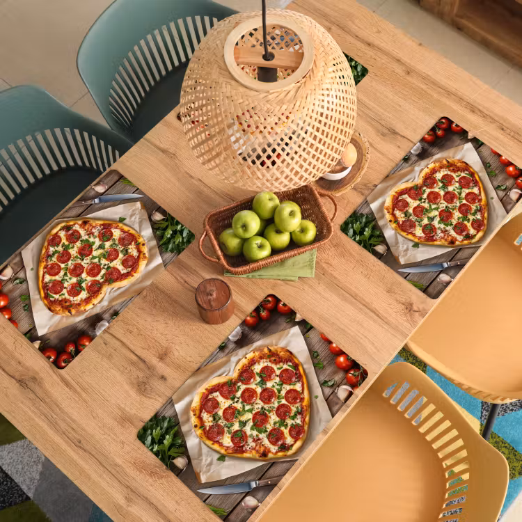 Pizza - Hart - Pepperoni - Tomaat Placemat vinyl groot -zzsfeer5_Kitchenyeah-website