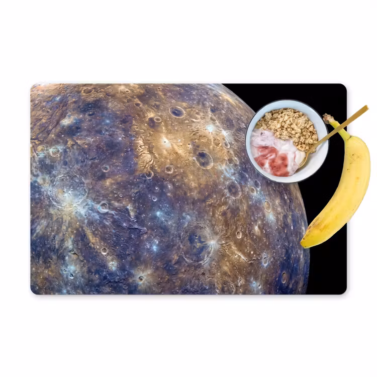 Placemat - 6 pieces - Planet - Craters - Space - Planeet - Kraters - Ruimte Placemat vinyl groot