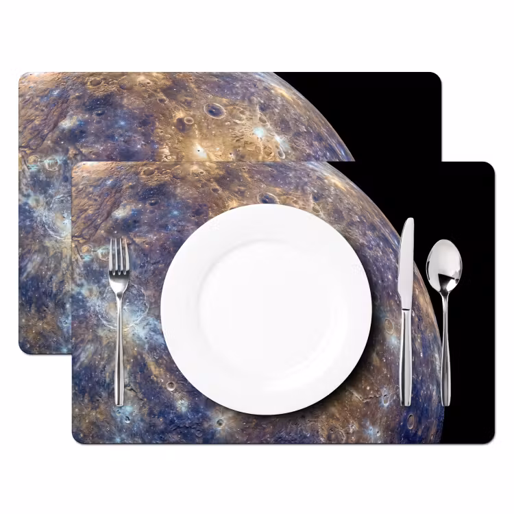 Placemat - 6 pieces - Planet - Craters - Space - Planeet - Kraters - Ruimte Placemat vinyl groot