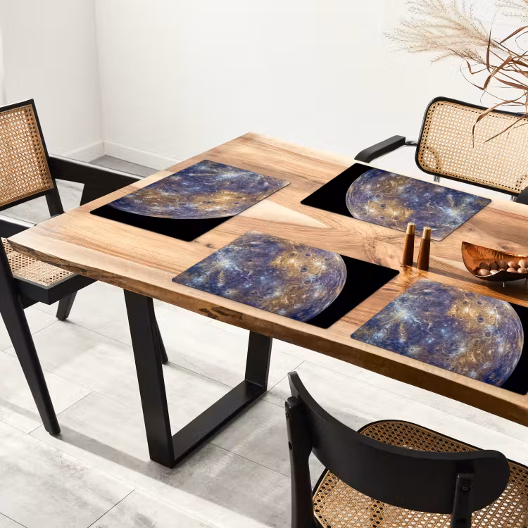 Placemat - 6 pieces - Planet - Craters - Space - Planeet - Kraters - Ruimte Placemat vinyl groot