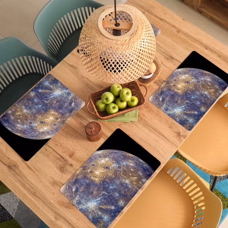 Placemat - 6 pieces - Planet - Craters - Space - Planeet - Kraters - Ruimte Placemat vinyl groot