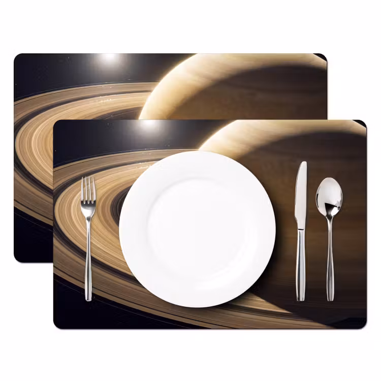 Placemat - 6 pieces - Planet - Rings - Space - Planeet - Ringen - Ruimte Placemat vinyl groot
