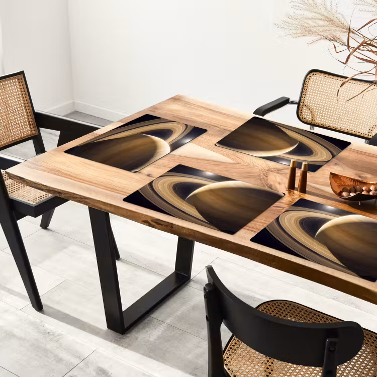 Placemat - 6 pieces - Planet - Rings - Space - Planeet - Ringen - Ruimte Placemat vinyl groot