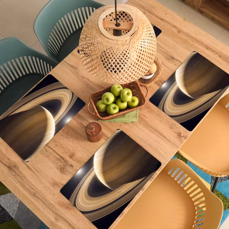 Placemat - 6 pieces - Planet - Rings - Space - Planeet - Ringen - Ruimte Placemat vinyl groot