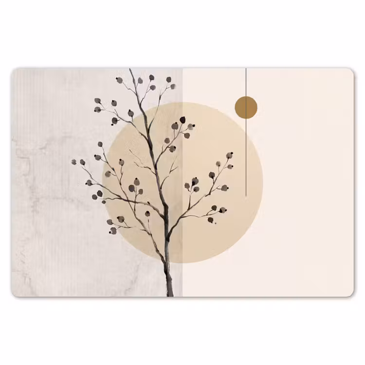Placemat - 6 pieces - Plant - Abstract - Beige - Plant - Abstract - Beige Placemat vinyl groot