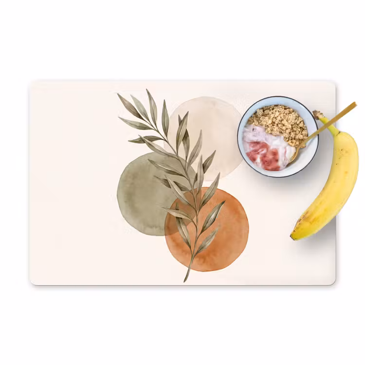 Placemat - 6 pieces - Plant - Circles - Abstract - Plant - Cirkels - Abstract Placemat vinyl groot