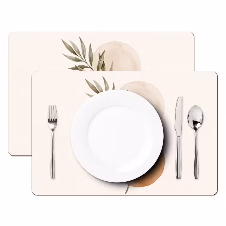Placemat - 6 pieces - Plant - Circles - Abstract - Plant - Cirkels - Abstract Placemat vinyl groot