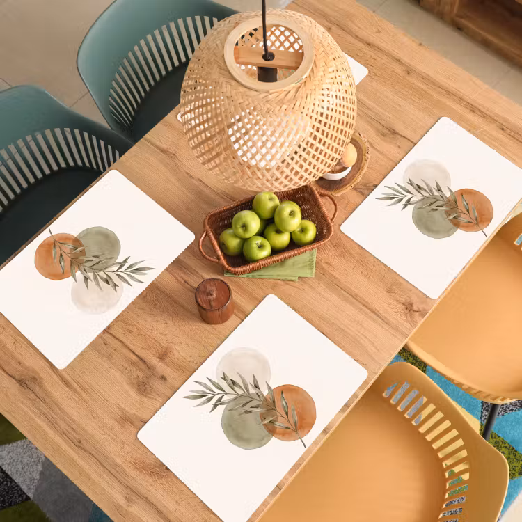 Placemat - 6 pieces - Plant - Circles - Abstract - Plant - Cirkels - Abstract Placemat vinyl groot