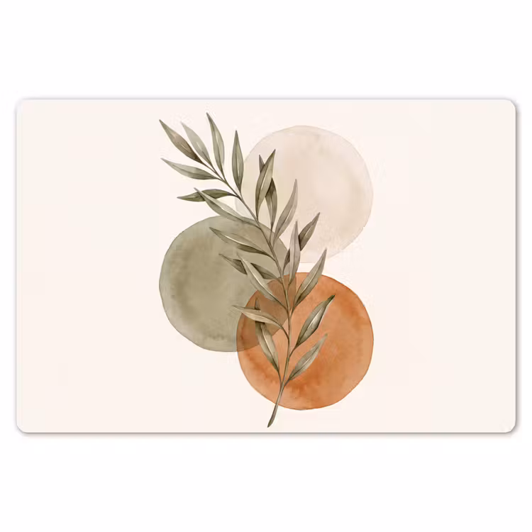 Placemat - 6 pieces - Plant - Circles - Abstract - Plant - Cirkels - Abstract Placemat vinyl groot