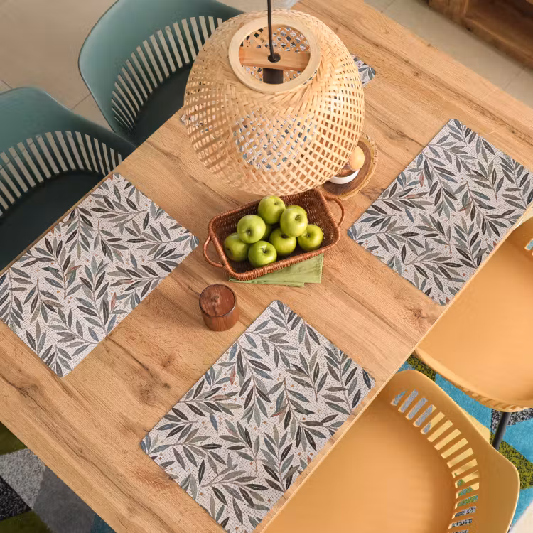 Plant - Blad - Mozaïek - Groen Placemat vinyl groot -zzsfeer5_Kitchenyeah-website