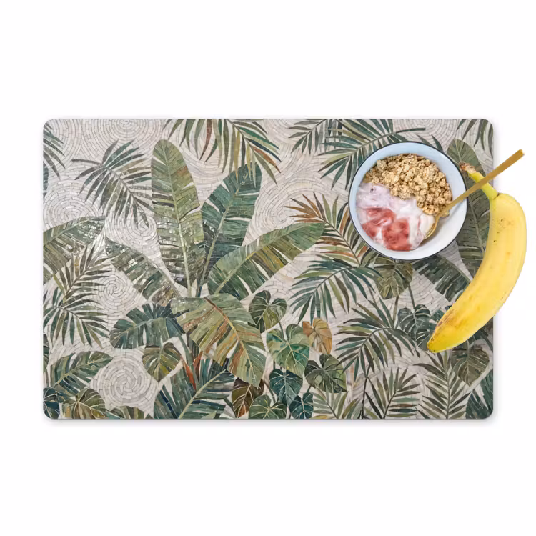 Planten - Tropisch - Mozaïek - Natuur - Groen Placemat vinyl groot -zzzproduct_Kitchenyeah-website