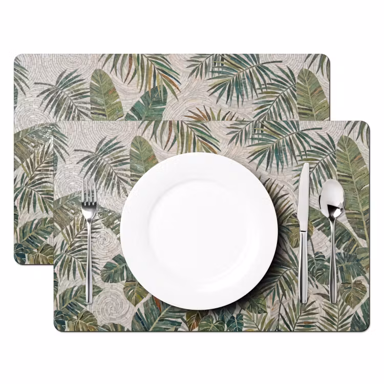 Planten - Tropisch - Mozaïek - Natuur - Groen Placemat vinyl groot -zzsfeer2_Kitchenyeah-website