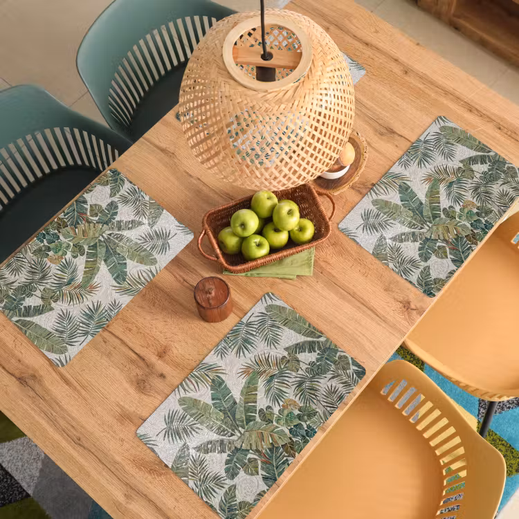 Planten - Tropisch - Mozaïek - Natuur - Groen Placemat vinyl groot -zzsfeer5_Kitchenyeah-website