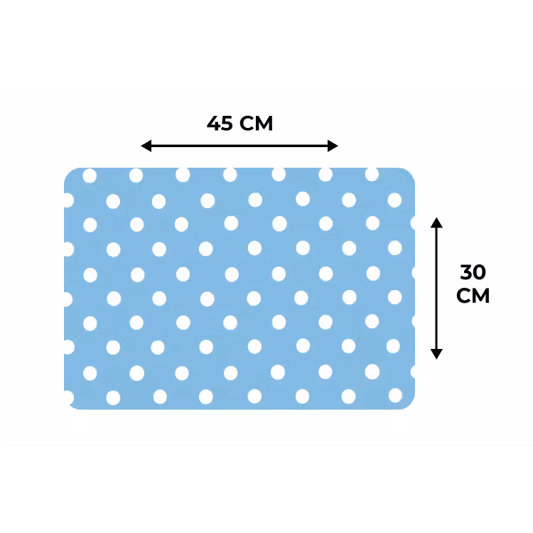 Polka - Dots - Blauw Placemat vinyl groot 368 -specs