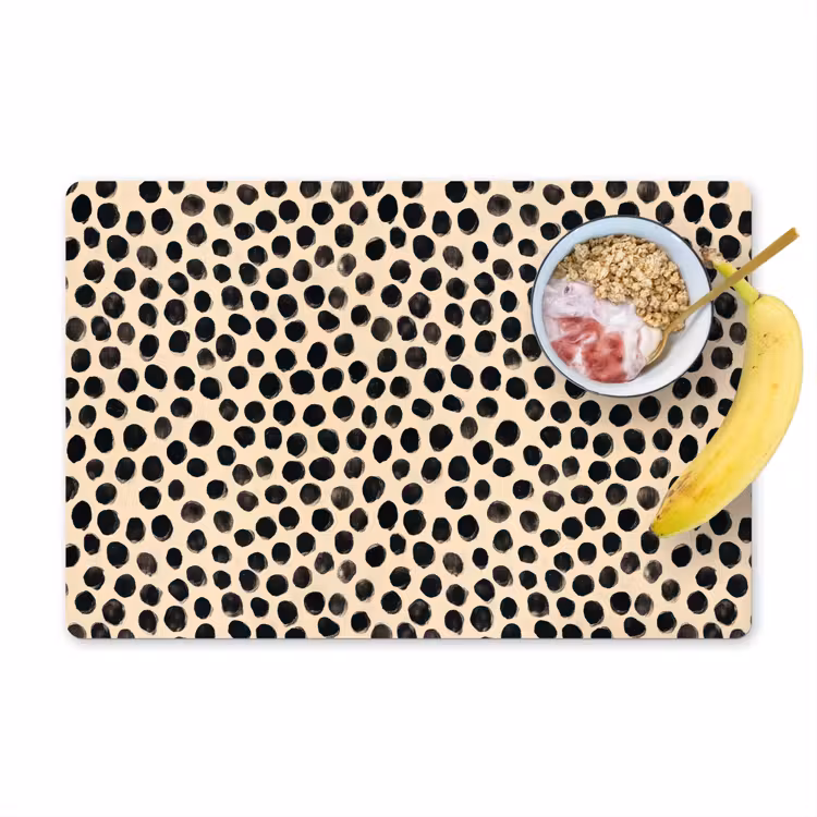 Stippen - Patroon - Zwart Placemat vinyl groot 368 -zzzproduct_Kitchenyeah-website