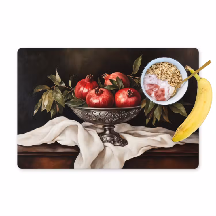 Granaatappels - Klassiek - Vintage Placemat vinyl groot -zzzproduct_Kitchenyeah-website