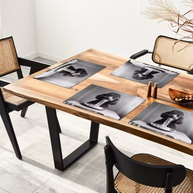 Poedel - Hond - Zwart - Wit - Schattig - Pasta Placemat vinyl groot -zzsfeer4_Kitchenyeah-website