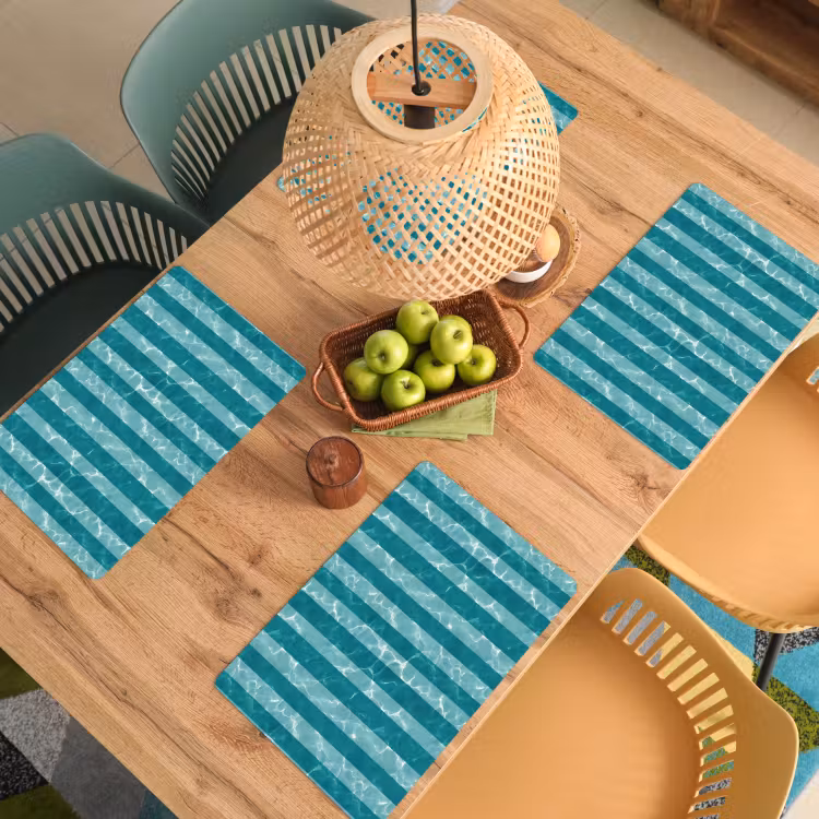 Zwembad - Strepen - Groen Placemat vinyl groot 368 -zzsfeer5_Kitchenyeah-website