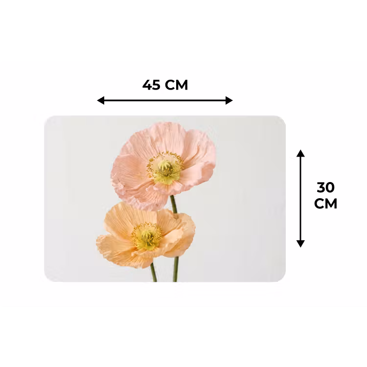 Papavers - Botanisch - Roze Placemat vinyl groot -specs