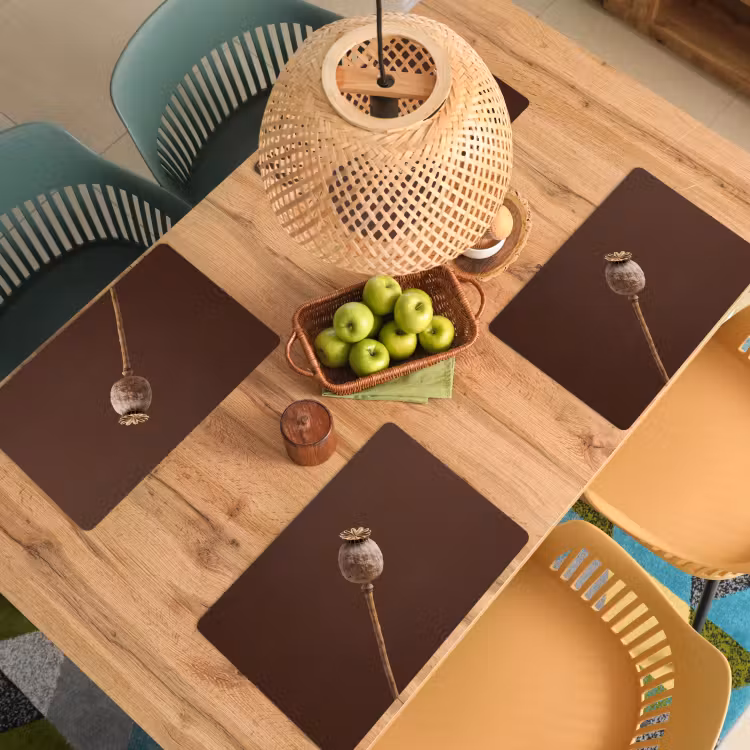 Papaverbol - Droogbloem - Bruin - Minimalistisch Placemat vinyl groot -zzsfeer5_Kitchenyeah-website