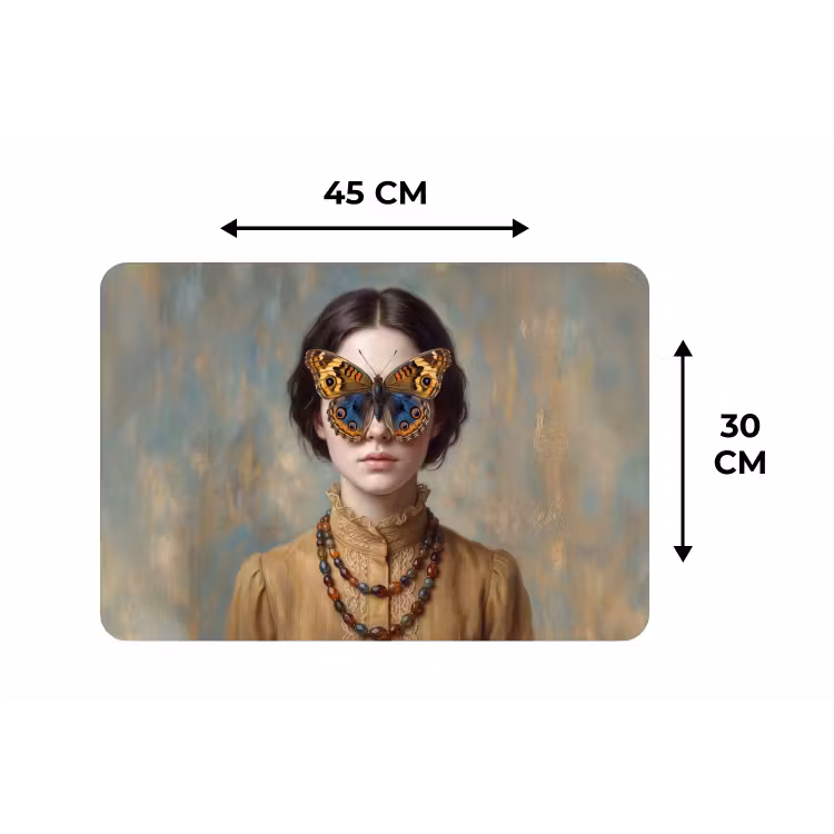 Portret - Vlinder - Kleurrijk Placemat vinyl groot -specs