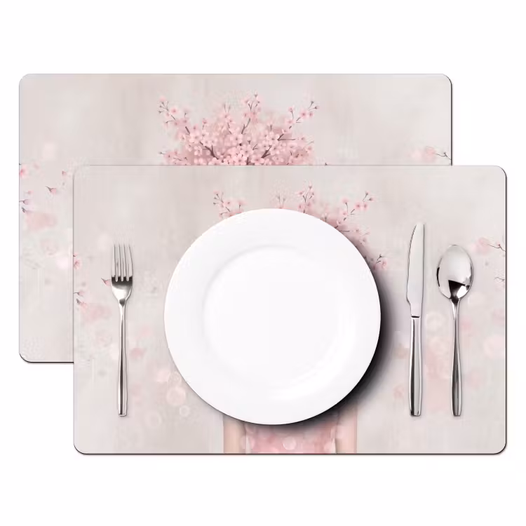 Portret - Kersenbloesem - Roze Placemat vinyl groot -zzsfeer2_Kitchenyeah-website