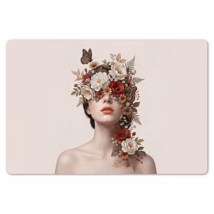 Portret - Bloemen - Cremé Placemat vinyl groot -zzsfeer1_Kitchenyeah-website