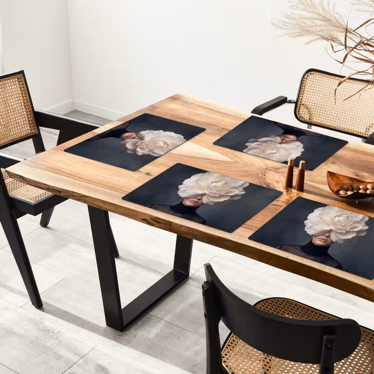 Portret - Mysterieus - Wit Placemat vinyl groot -zzsfeer4_Kitchenyeah-website