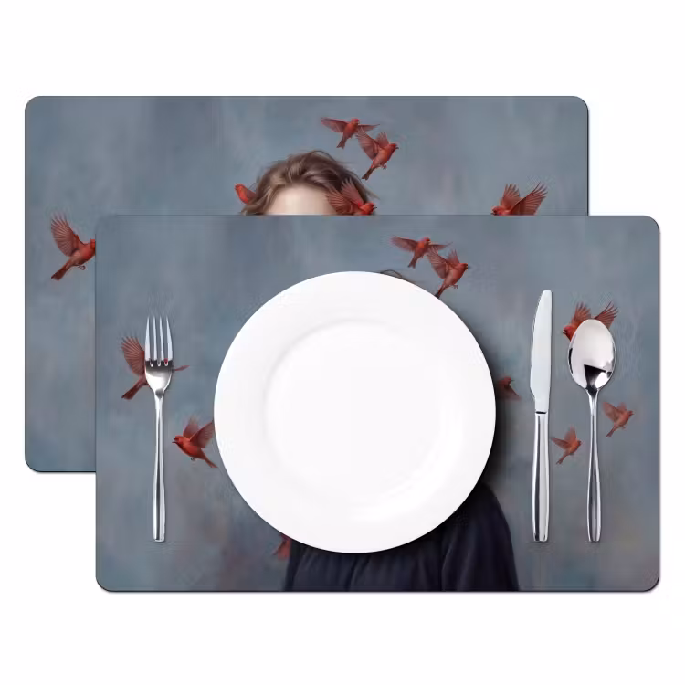 Portret - Krachtig - Rood Placemat vinyl groot -zzsfeer2_Kitchenyeah-website