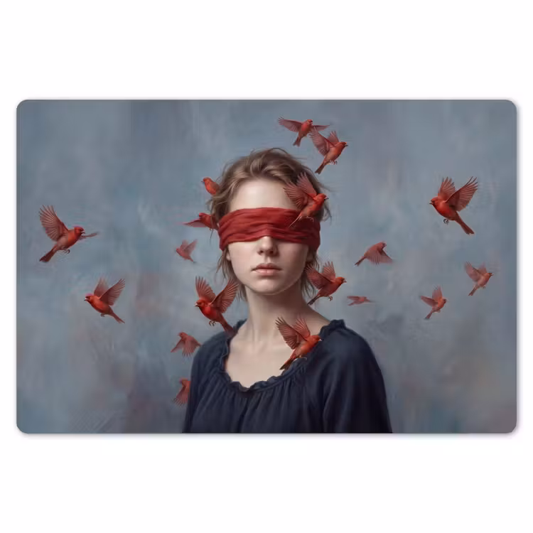 Portret - Krachtig - Rood Placemat vinyl groot -zzsfeer1_Kitchenyeah-website