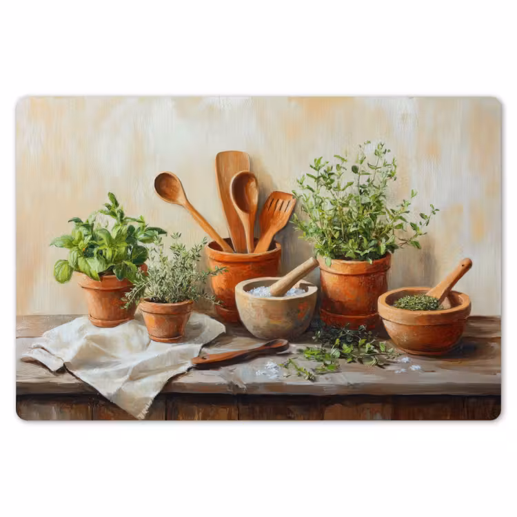 Potten - Kruiden - Hout Placemat vinyl groot -zzsfeer1_Kitchenyeah-website