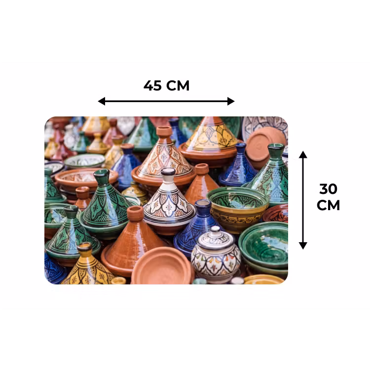 Placemat - 6 pieces - Pottery - Colorful - Pattern - Aardewerk - Kleurrijk - Patroon Placemat vinyl groot