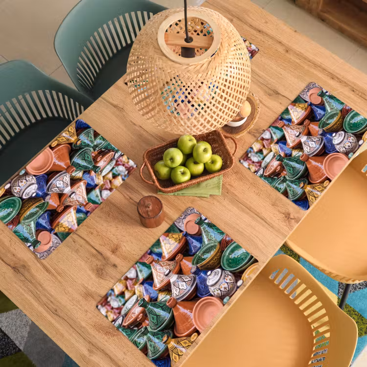 Placemat - 6 pieces - Pottery - Colorful - Pattern - Aardewerk - Kleurrijk - Patroon Placemat vinyl groot