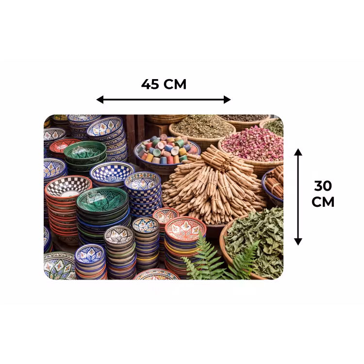 Placemat - 6 pieces - Pottery - Oriental - Colorful - Aardewerk - Oosters - Kleurrijk Placemat vinyl groot