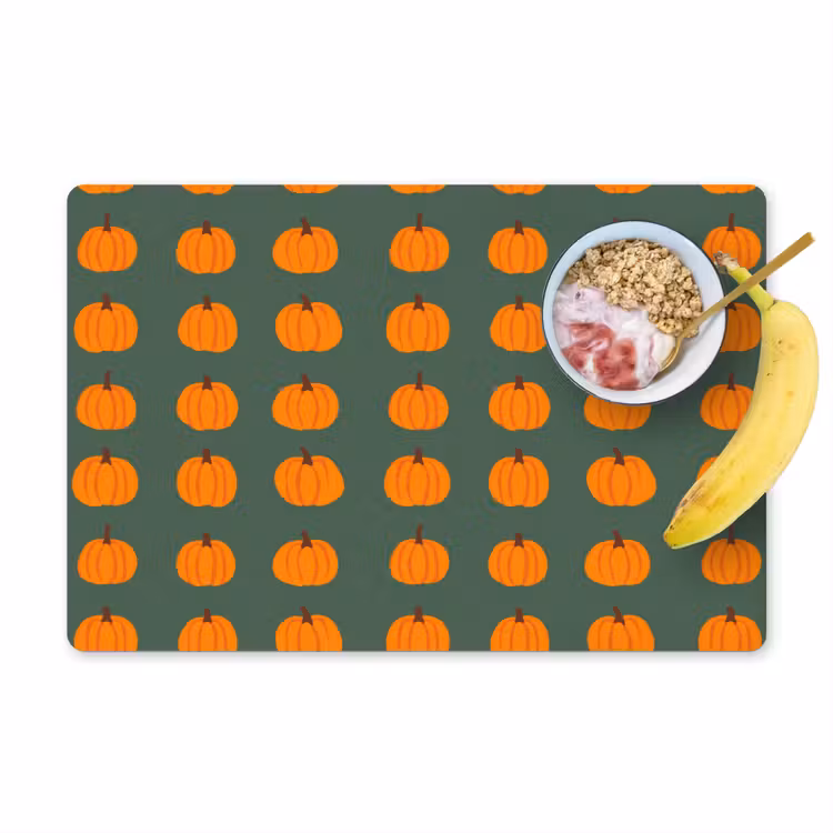 Pompoen - Patroon - Oranje Placemat vinyl groot 368 -zzzproduct_Kitchenyeah-website