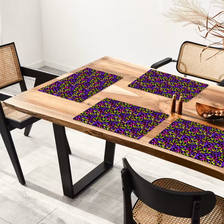 Paars - Neon - Dieren - Panter Placemat vinyl groot 368 -zzsfeer4_Kitchenyeah-website