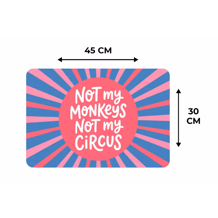 Spreuk - Grafisch - Abstract - Roze - Blauw Placemat vinyl groot -specs