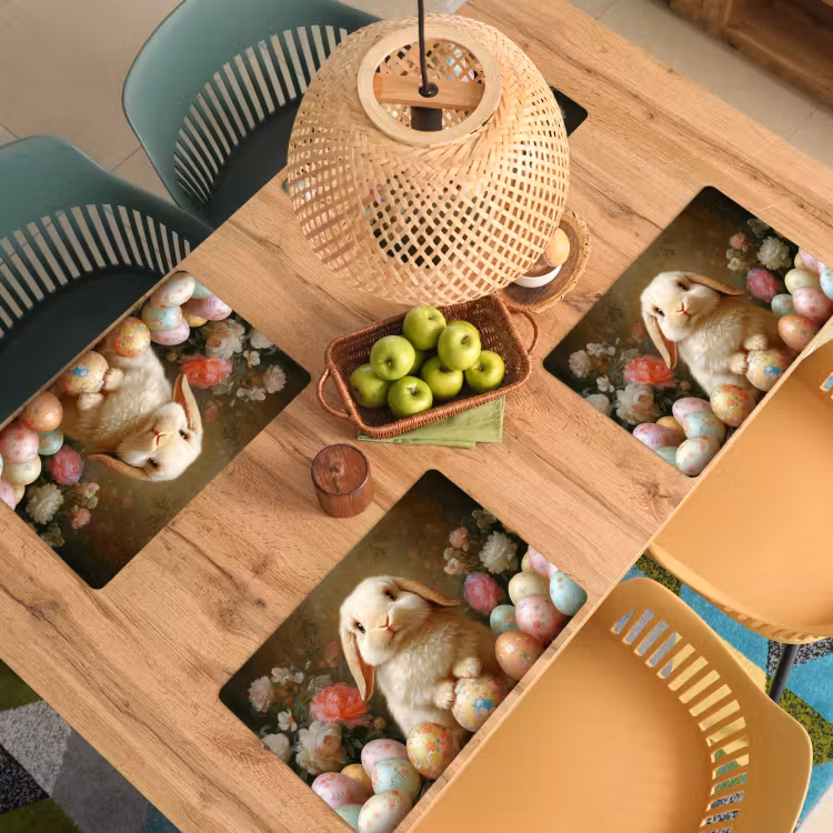 Konijn - Paaseieren - Stilleven Placemat vinyl groot -zzsfeer5_Kitchenyeah-website