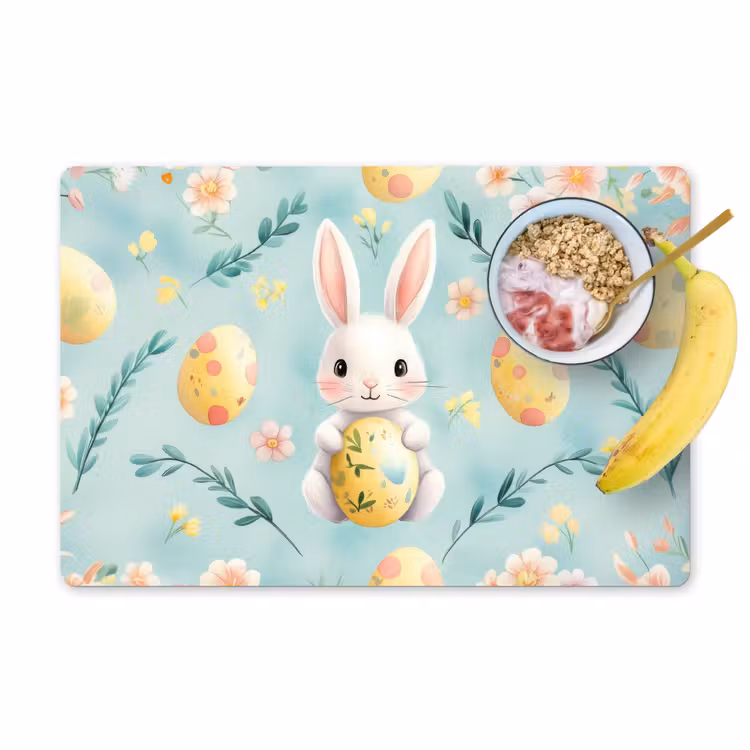 Konijn - Eieren - Takjes Placemat vinyl groot -zzzproduct_Kitchenyeah-website