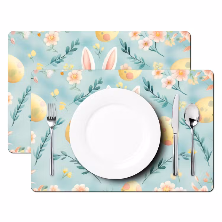 Konijn - Eieren - Takjes Placemat vinyl groot -zzsfeer2_Kitchenyeah-website