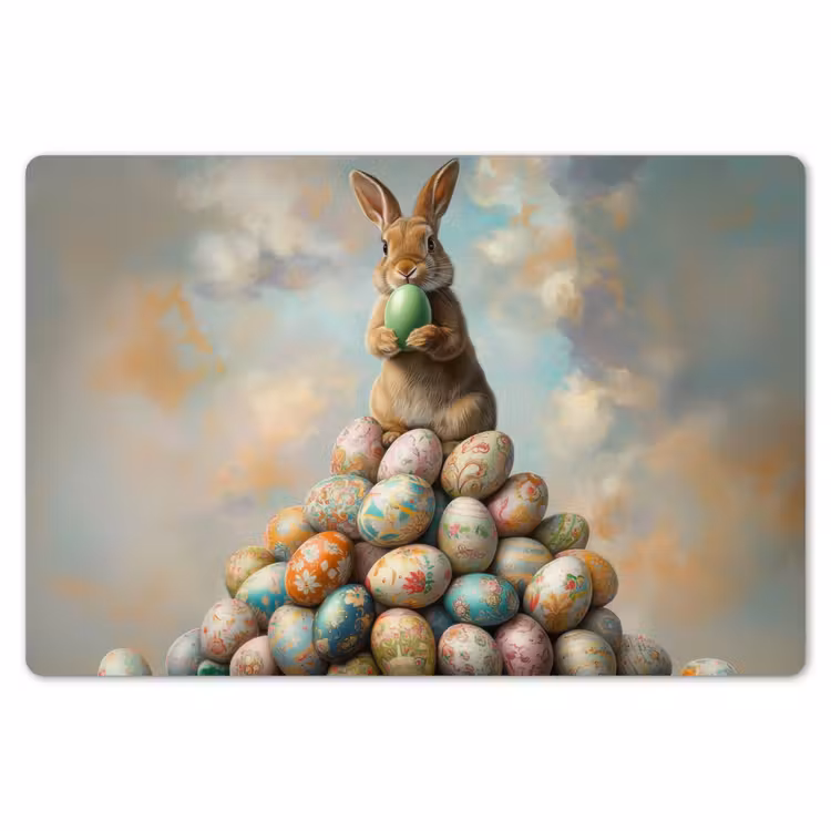Konijn - Eieren - Kleurrijk Placemat vinyl groot -zzsfeer1_Kitchenyeah-website