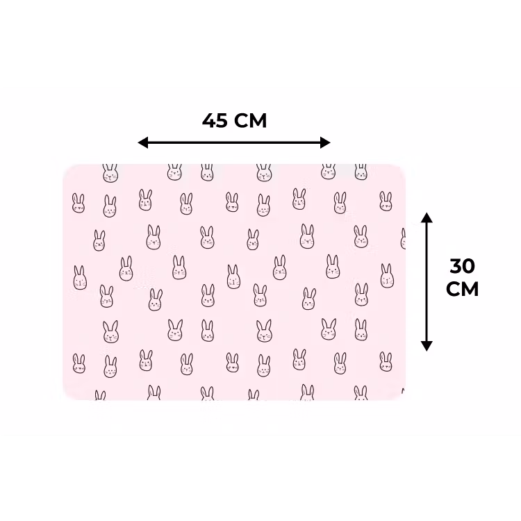 Konijnen - Minimalistisch - Roze Placemat vinyl groot 368 -specs