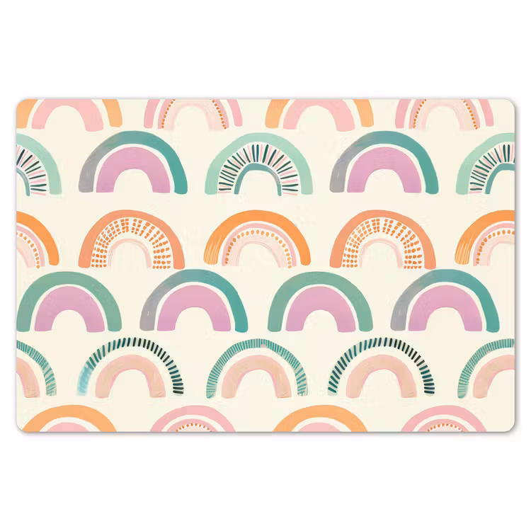 Regenboog - Pastel - Patroon Placemat vinyl groot -zzsfeer1_Kitchenyeah-website