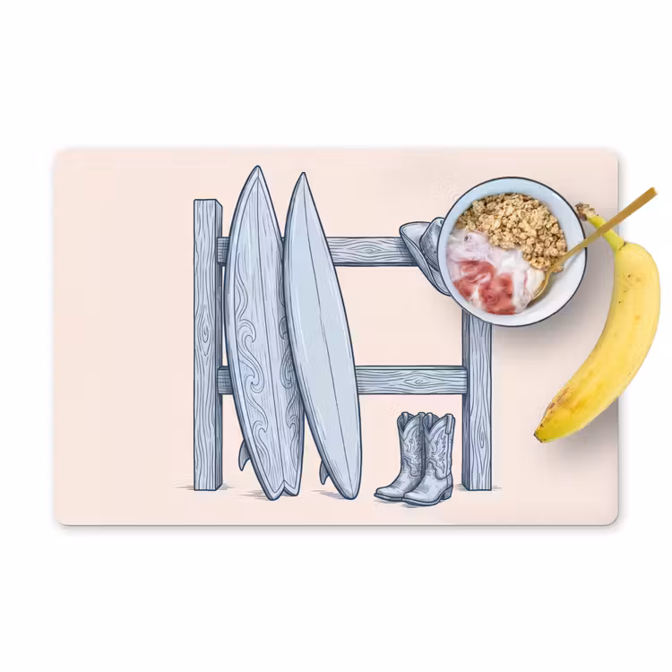 Recreatie - Kleding - Avontuur - Illustratie - Zomer Placemat vinyl groot -zzzproduct_Kitchenyeah-website