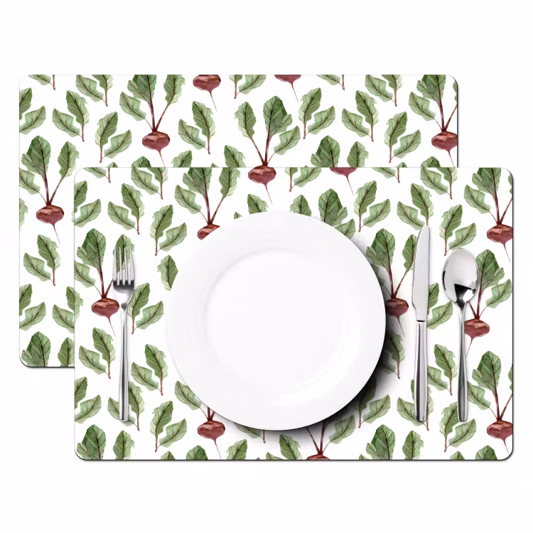 Rood - Bieten - Blad - Patroon Placemat vinyl groot 368 -zzsfeer2_Kitchenyeah-website