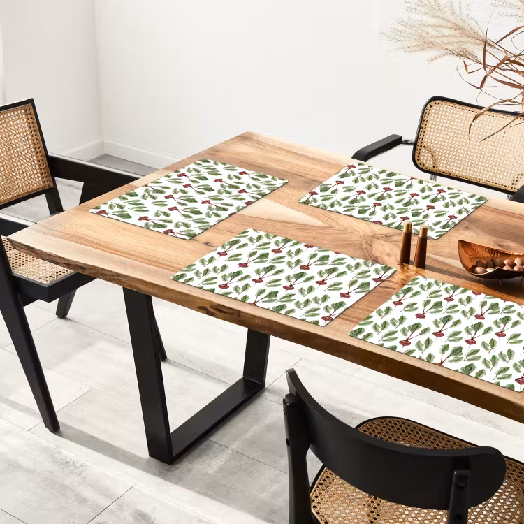 Rood - Bieten - Blad - Patroon Placemat vinyl groot 368 -zzsfeer4_Kitchenyeah-website
