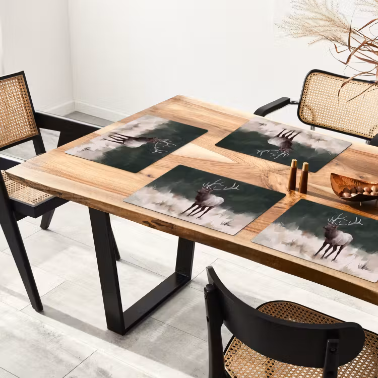 Edelhert - Gewei - Schildering - Rustiek Placemat vinyl groot -zzsfeer4_Kitchenyeah-website